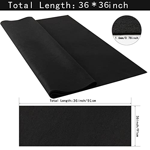 HaoFeijh Black Felt Fabric 36 * 36 Inch Wide 1.6mm,Fabric Sheets Soft Woven Acrylic Craft Fabric for DIY Craft Work Sewing Patchwork,Craft Felt - color: Black, size: 1