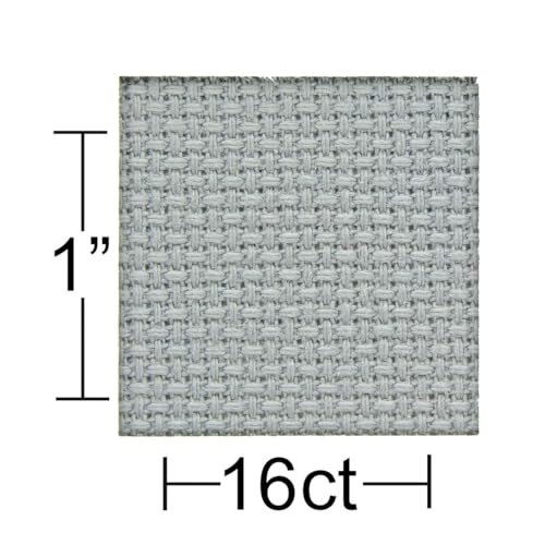 Essentials By Leisure Arts Aida Cloth, 16 Count, Light Gray, Cross Stitch Fabric, Embroidery Fabric, Cross Stitch Supplies for Crafting, Stitching, and Sewing Projects 15X18 - color: Light Gray