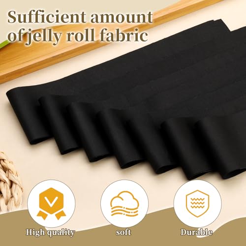 ZMAAGG Black Jelly Roll Fabric, 40 PCS Jelly Roll, Quilting Fabric - color: Black