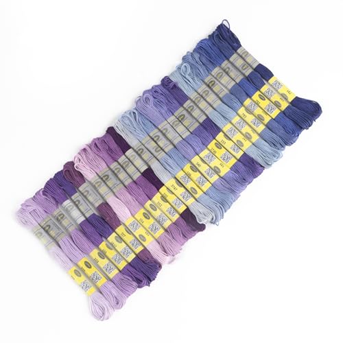 25 Skeins Double Mercerized Egyptian Cotton Embroidery Floss 8.75 Yards Per Skein for Cross Stitch Thread, Friendship Bracelets Floss, Craft Floss, Embroidery Floss Set (Set 5 (25 Skeins)) - color: Set 5 (25 Skeins)