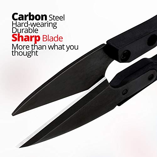 Anley 4" Sewing Scissors Set - Carbon Steel Trimming Nipper Yarn Lightweight Thread Cutter - Portable Mini Embroidery Clipper Stitching Snip for DIY, Household Supplies (12Pcs, Black) - color: Black