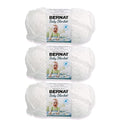 Bernat Baby Blanket Yarn for Crocheting Soft, White, 3-Pack - color: White, size: 3 Pack, style: Baby Blanket
