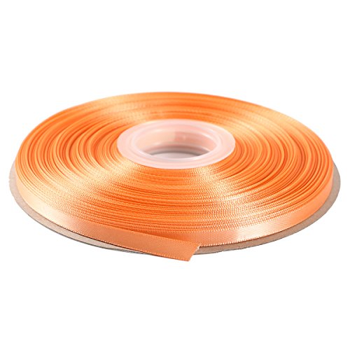 ITIsparkle 1/4" Inch Double Faced Satin Ribbon 50 Yards-Roll Set for Gift Wrapping Scrap Books Party Favor Hair Braids Baby Shower Decoration Floral Arrangement Craft Supplies, Peach Ribbon - color: Peach