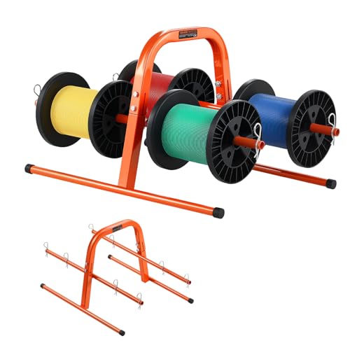 VEVOR Wire Spool Rack, 100 lbs Capacity, Smart Hand Caddy, Heavy-Duty Steel Wire Dispenser Holder for Up to 8 Spools, MAX 9.45 in Diameter, Easy Lift Design for Electrical Industrial and Retail Use - style: Cable Dispenser