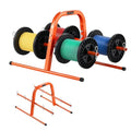 VEVOR Wire Spool Rack, 100 lbs Capacity, Smart Hand Caddy, Heavy-Duty Steel Wire Dispenser Holder for Up to 8 Spools, MAX 9.45 in Diameter, Easy Lift Design for Electrical Industrial and Retail Use - style: Cable Dispenser