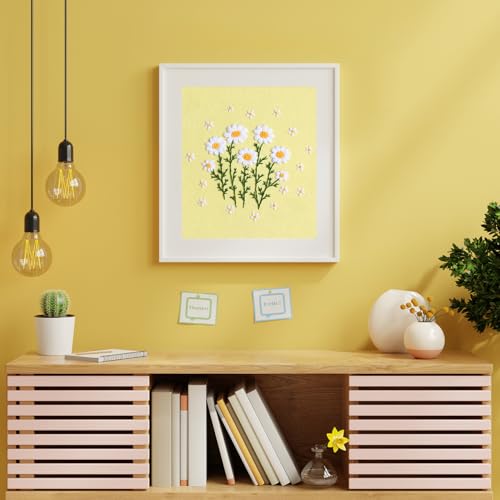 Louise Maelys Daisy Flower Embroidery Kit for Beginners, Floral Pattern - color: daisy flower