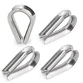 M5 Wire Rope Thimble, 304 Stainless Steel Thimble for 5/32-3/16 Inch Diameter Wire Rope, 4 Pieces - size: M5