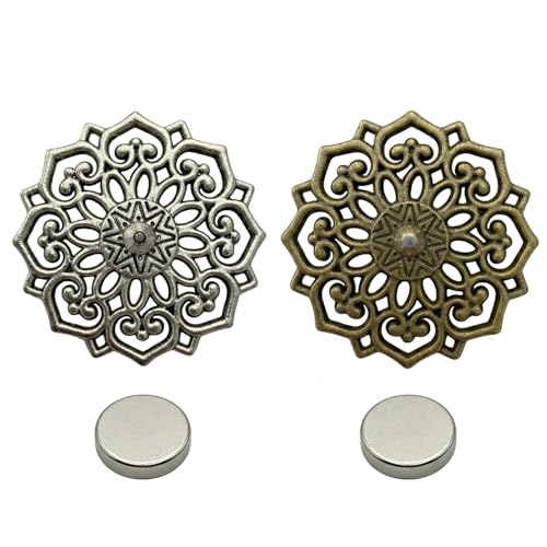 2pcs Vintage Needle Minder for Embroidery, Filigree Flower