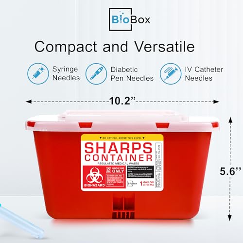 Sharps Container - Large Sharps Containers for Home Use, Needle Disposal - size: 1 Gallon