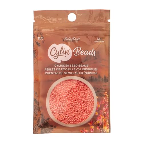 John Bead 25g Cylin Beads Opaque Soft Coral Pink 11/0 Glass Cylindrical Seed Beads for Jewelry Bracelets Necklaces Earrings Making Embroidery - color: Soft Coral Pink
