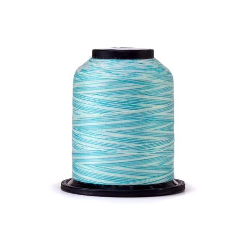 Finesse Variegated Thread | 100% Polyester, 3ply, 50wt | 1100yds Stackable Thread Cones for Quilting and Sewing… (Light Spearmint) - color: Light Spearmint