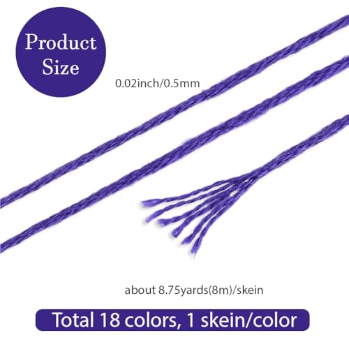 18 Skeins 6 Strands Blue Cross Stitch Thread Variegated Gradient Embroidery Floss Needlepoint Friendship Bracelet String Yarn Threads Bulk for Hand Sewing Bracelets Needlecraft Stitching DIY - color: Blue