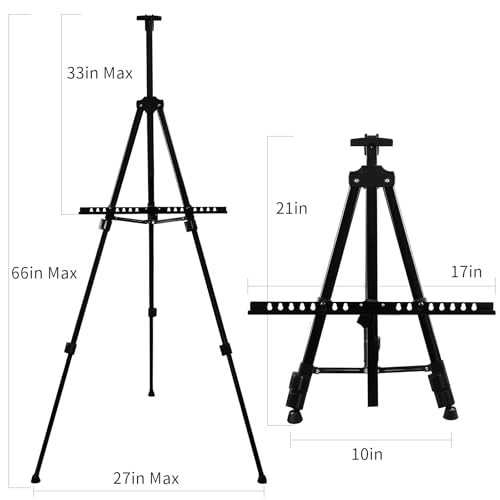 RRFTOK Black 3 Pack 21-66 Inch Art Easel Stand for Painting and Sign - style: 66BL 3-pack