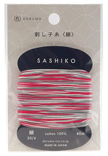 Yokota Daruma Sashiko Thread Single and Variegated Color (Morning Glory, Thin 40M Card) - color: Morning glory
