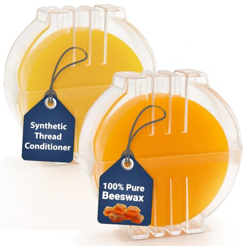 Thread Wax and Thread Conditioner (2pk) 1 Beeswax 1 Synthetic - for Sewing and Gloss Threads Waxer. Magic Conditioner for Hand Sewing Embroidery. Hand Quilting Supplies to Strengthen and Reduce Knots - style: 2pk-1 Beeswax 1 Synthetic