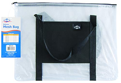 Alvin, NBH1216, Mesh Bag Organizer Carrying Case with Handle, Clear - 12" x 16"