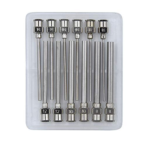 12 Pack Blunt Tip Dispensing Needles Set, Luer Lock 8G-18G