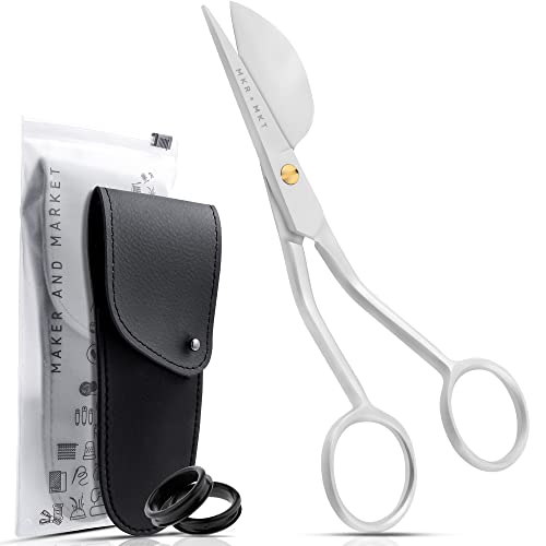 Duckbill Scissors for Applique & Embroidery - Double Curved, 6", Brushed - color: Brushed