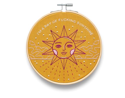 FUNATIC I'm A Ray of F'N Sunshine Funny Embroidery Kit for Adults - color: I'm A Ray of F'n Sunshine