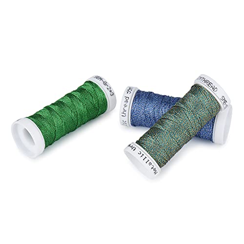 Simthread 6 Colors 3-Ply Metallic Shuttle Tatting Yarn 50 Meters Each for Shuttle Tatting Jewellery lacemaking #3 - color: Color 3