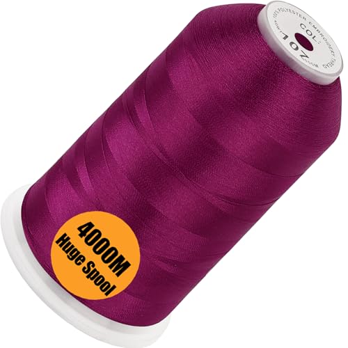 New brothread 4000M Huge Spool Embroidery Machine Thread - Dark Fuchsia - color: Dark Fuchsia-107