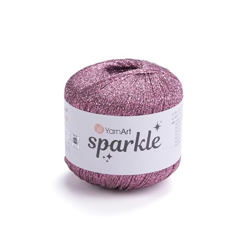 YarnArt Sparkle - Metallic Glitter Fine Lightweight Yarn for Crochet & Knitting, Amigurumi, Cardigans, Shawls, Bag Making, Soft Craft (1336) - color: 1336