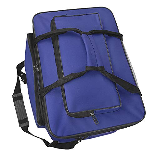 Starsouce Large Capacity Art Supply Organizer Tote Bag – Padded Craft Storage with Adjustable Shoulder Strap, Foldable Travel Caddy for Brushes, Markers, Sketchbook, Watercolor Palette & More - color: Deep Blue