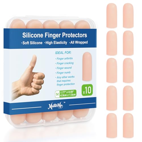 Gel Finger Cots Protectors, Silicone Covers, Bandages, Caps & Sleeves, Nude - color: Nude, size: M(10)