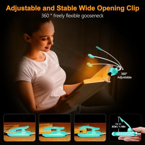 Gritin Rechargeable Book Light for Reading in Bed with 19 LED - color: Blue