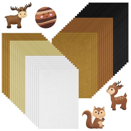 Ainiv 40pcs 8×12 inches Coloured Felt Fabric Sheets, Brown Series - color: Brown, size: 8×12 inches