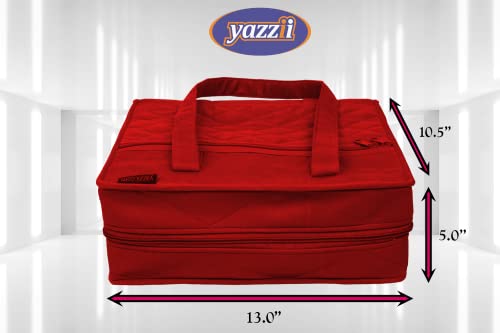 Yazzii Quilter’s Project Bag with 19 Pockets - Storage Craft Bag Organizer - Craft Organizers & Storage for Quilting, Sewing & More -Red - color: Red