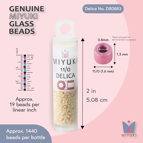 Miyuki Delica Seed Beads - color: DB0883 - Matte Opaque Cream AB