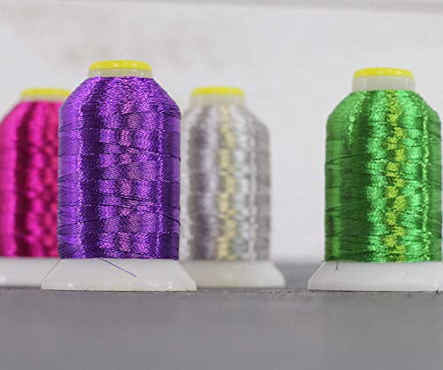 ThreadArt Metallic Embroidery Thread, 1000M, No. L65 - Bright Green - color: BRIGHT GREEN