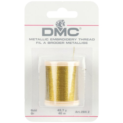 DMC Embroidery Thread - Metallic Gold Thread for Embroidery, Cross Stitch Projects, and Crafts - 43.7 Yards (40 Meters) - size: 43.7 yards