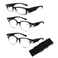 3Pack Reading Glasses with Light and Magnifier Bright Led Readers with Lights Blue Light Blocking Lighted Eye Glasses - color: Style 2