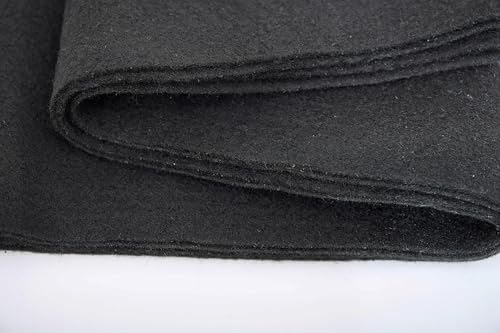 Soft Black Felt Fabric 36"X 18"/ 1.6mm Thick Sewing Patwork Material Large Craft Felt Roll Fabric by The Yard - color: Black, size: 18"X 36" Inches