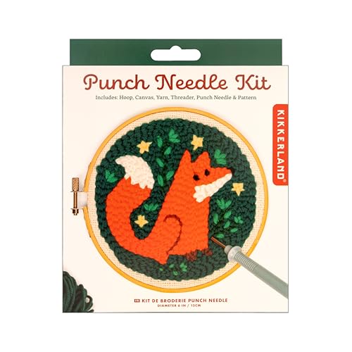 Kikkerland Punch Needle - Fox - Includes Everything Needed - style: Fox
