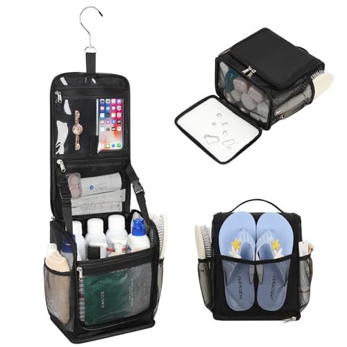 Mesh Shower Caddy Portable, Toiletry Bags for Travel, Black - color: Black