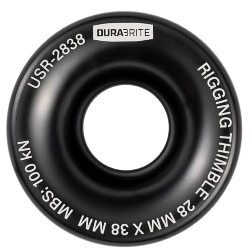 DuraBrite Rigging Thimbles, Tough and Lightweight, High sidewall to Hold Rope, 6061 Aircraft Aluminum, USR-2838… - size: 3/4" Inch
