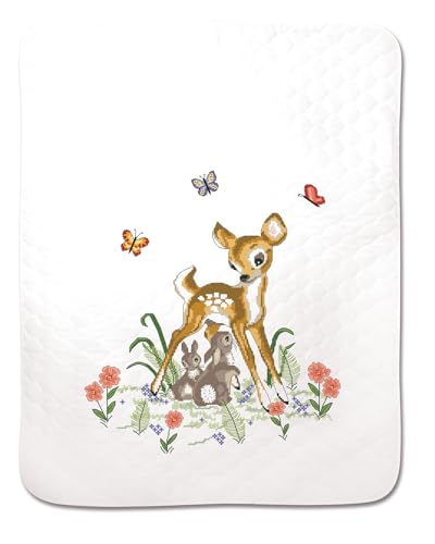 Tobin Janlynn Stamped Quilt Cross Kit 34"X43" Baby Deer-Stitched in Floss, Multi (JL 021.1917)
