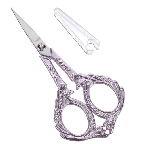 YOUGUOM Needlepoint Scissors, Small Embroidery Scissors with Cover - color: Purple