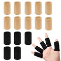 20 Pcs Finger Sleeves Protectors, Elastic Sport Finger Sleeves, Black/Nude - color: Black,Skin Tone