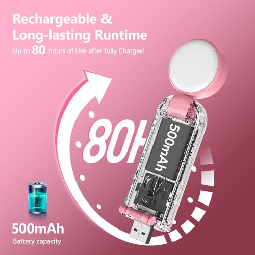 VAVOFO USB Rechargeable Book Light, Bookmark Clip on LED Reading Light - color: Pink