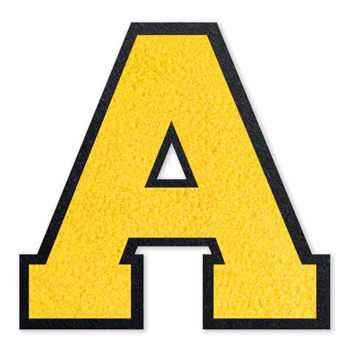 6 Inch Varsity Letter Patches Yellow Iron On Letters - color: Yellow, size: A