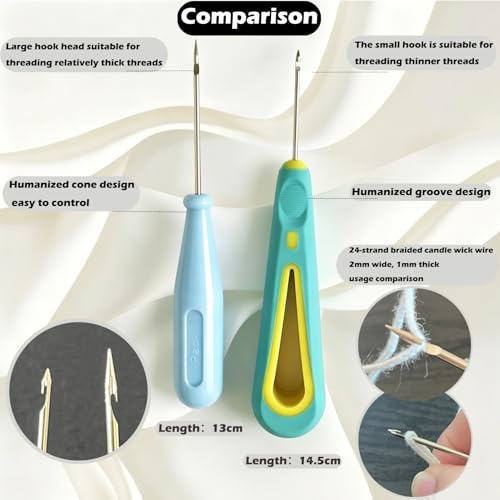 135PCS Candle Making Kits with Candle Wick Trimmer(7IN)& Dipper,Big Eye Long Needle Mold Hook Punch Needle for Inserting Wick,Cotton Wick with Metal Sustainer Tabs,Wick Stickers for Candle Lovers - color: 135PCS