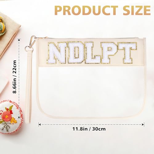 Needlepoint Project Bag Sewing Gifts Embroidery Sewing Bag Craft Storage Organizer NDLPT Clear Zip Pouch Bag - color: Beige, size: Flat-M