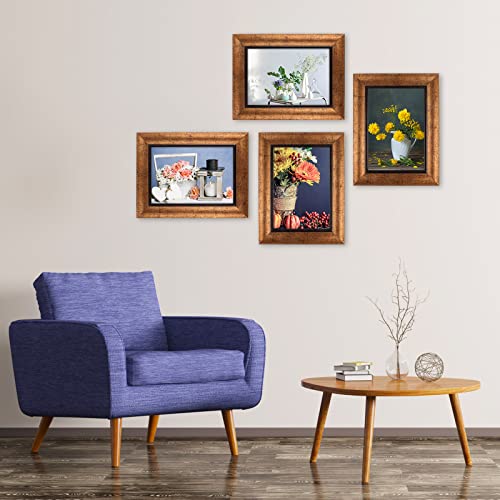 XUANLUO 5x7 Picture Frames Set of 4,Rustic Retro Photo Frame(Gold) - color: Gold-4pcs, size: 5 x 7 inch