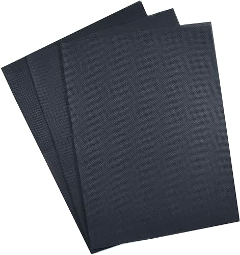 KCS 3 pc of 12" x 18"(30cmx45cm) Counted Cotton Aida Cloth Cross Stitch Fabric (Black,16CT) - color: Black, size: 16CT
