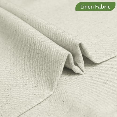Linen Fabric | Natural Linen Cloth | Embroidery, Sewing | Soft, Breathable | 59" Wide | 50% Linen, 50% Rayon | Hemp, Jute, Needlework, Lining (2Y, Natural) - color: Natural, size: 2 Yard