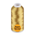 Simthread Rayon Embroidery Thread 5500 Yards Huge Spool, 40wt 100% Rayon Viscose for Commercial and Domestic Machines - Gold 1225 - color: Gold1225